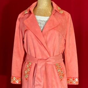 Chic Pink Embellished Coat, size S